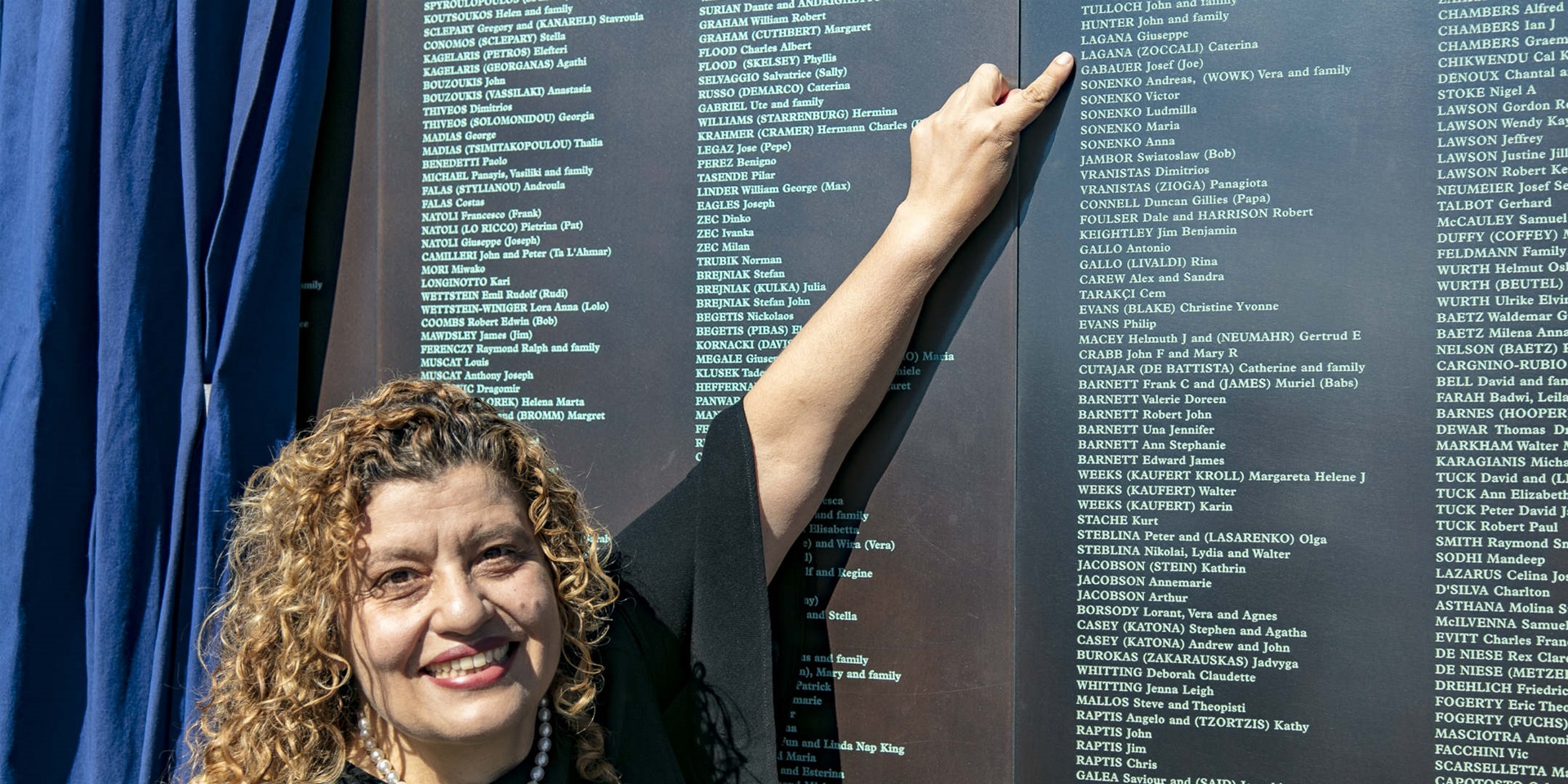 Welcome Wall unveiling ceremony, 7 May 2018. Mary Lagana, daughter of Giuseppe and Caterina from Calabria, Italy.