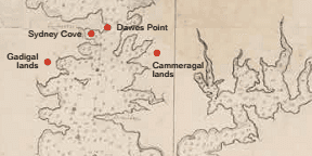 The 1788 chart of Sydney Harbour in Bradley’s log showing ‘Bloody Point’