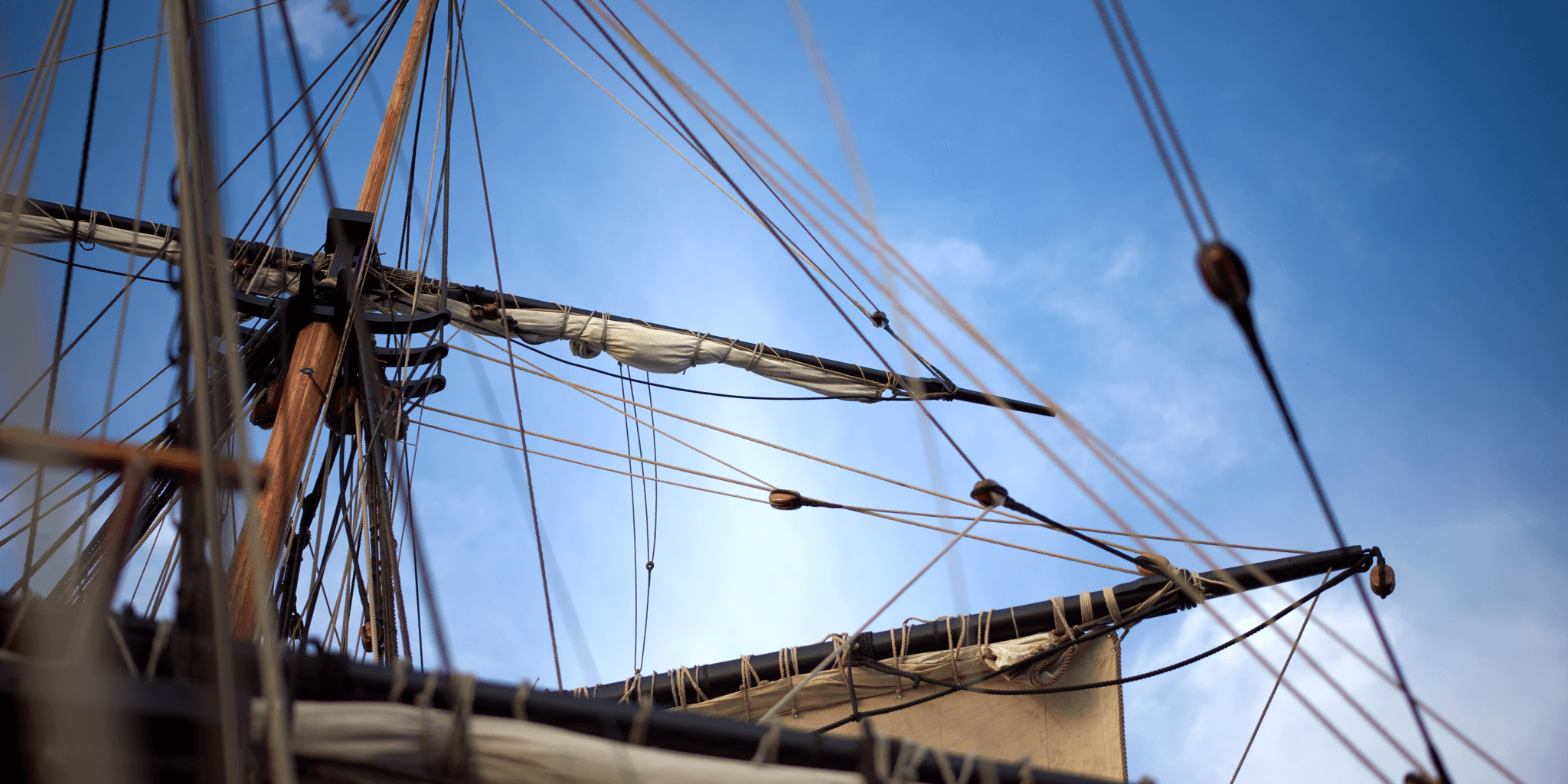 Ropes mast rigging. Sails. 